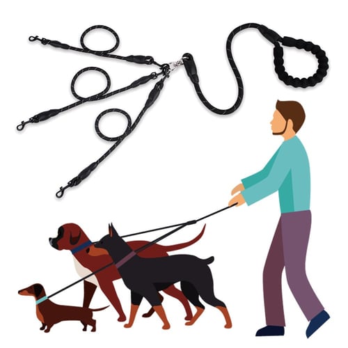 Outdoor Dog Double Leashes Adjustable Hand Free Dog Leashes Pet