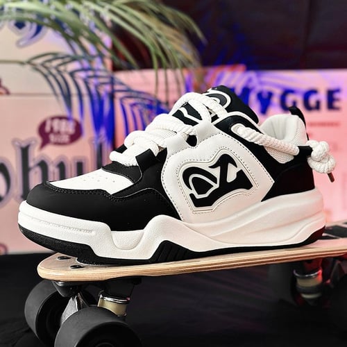 Designer Shoes for Men Casual Platform Sneakes Two tone Lace Up
