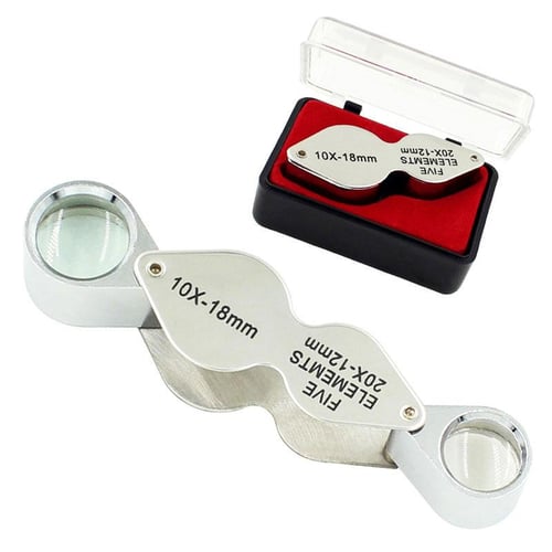 Portable Binocular Glasses Magnifier Loupe 10x 20x Pocket