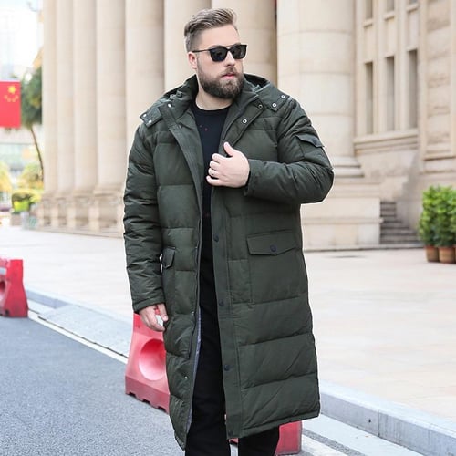 Over knee shop down coat