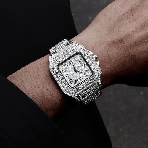 Iced out wrist watch clearance
