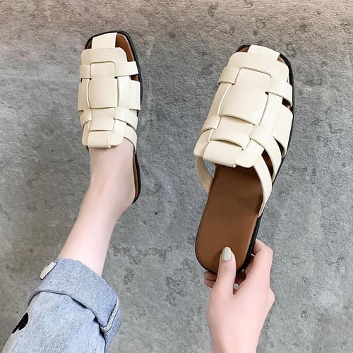 Woven sales slippers womens