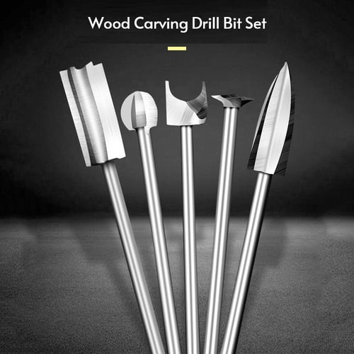 5 Pcs Wood Carving Engraving Drill Bit Set HSS Engraving Drill