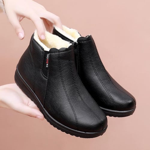 Waterproof soft sole slip on store warm casual snow ankle boots