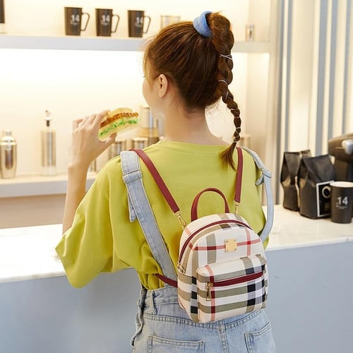 Mini plaid backpack top