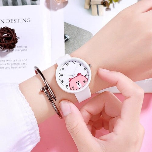 Children Watch for Girls Boys Kids Teens Cartoon Bear Silicone