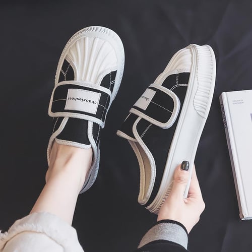 Women s Wide Canvas Sneakers Slip on Canvas Shoes Mules Slide