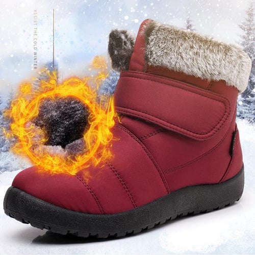 Large Plush Cotton Boots Thick Snow Boots Women s Middle aged and