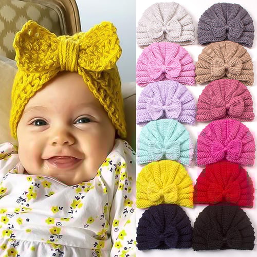 Sagit Newborn Hats Big Bow Baby Cap Cotton Cute Hat Newborn Infant