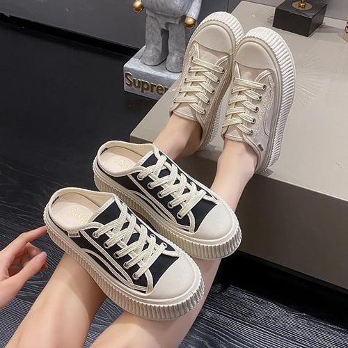 Canvas slip deals on mules