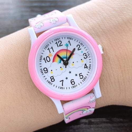 New Rainbow Cloud Printed Silicone Band Children Watch Girl Cute