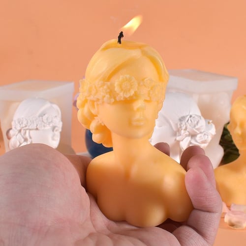 DIY Blindfolded Girl Silicone Candle Mold for DIY Rose Human Body