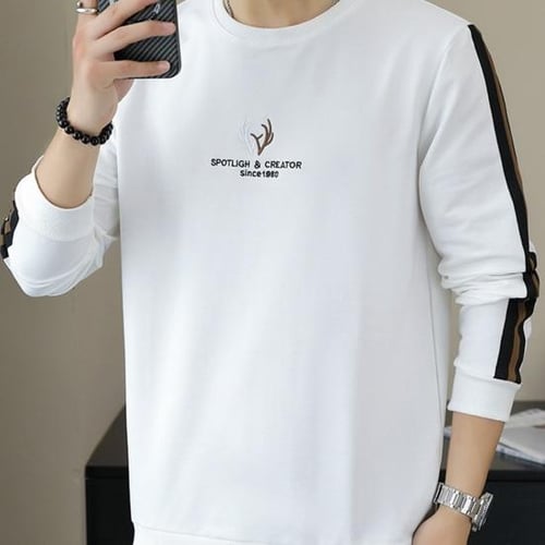 Men letter embroidered sweatshirt with pants clearance