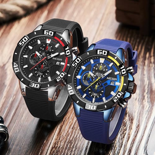 Meigeer megir watch men s fashion luminous multifunctional timing silicone sports watch men 2121 buy Meigeer megir watch men s fashion luminous