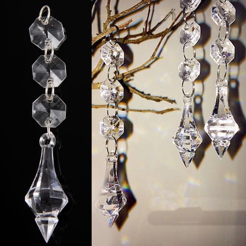 10pcs Acrylic Crystal Beads Garland Chandelier Hanging Wedding