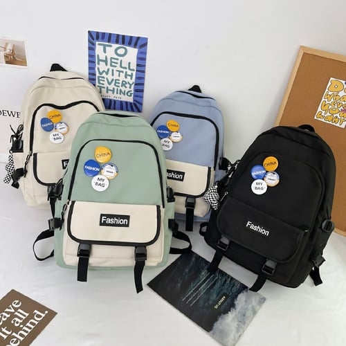 Backpacks For Students Canvas Black School Bags for Girls Shoulder Travel Bag Fashion Kawaii Small Backpack for Women Cheap buy Backpacks For