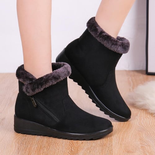 Women's snow boots with side zipper hot sale