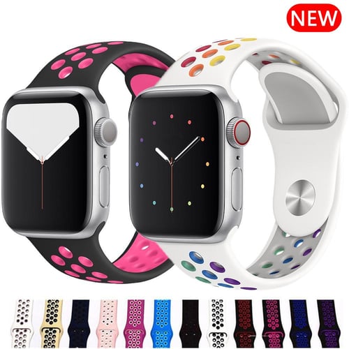 Silicone Sport Strap for Apple Watch band 44mm 40mm for apple