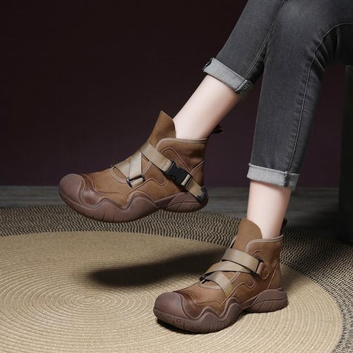 Flat soled ankle online boots