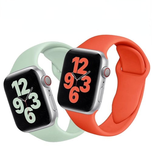 Silicone Strap For Apple watch band 44mm 45mm 42mm watchband