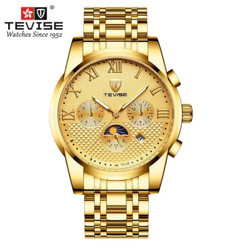 Tevise gold cheap watch