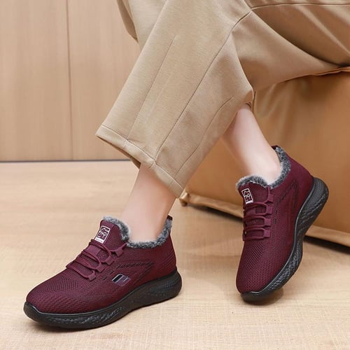 Fleece lined slip on sneakers on sale