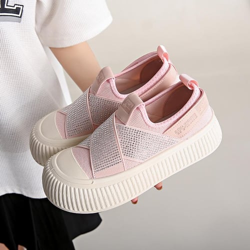 Women s Fashion Slip On Canvas Sneakers Lightweight Elastic