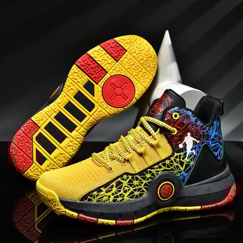Men s High Top Basketball Shoes Breathable Sneakers Youth Boy