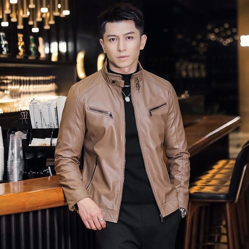 Slimming leather jacket clearance