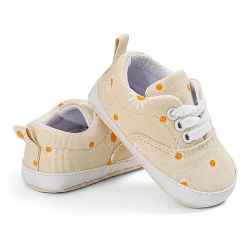 Baby Girl Shoes Sunflower Floral Printed Soft Shoes Prewalker