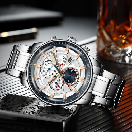 CURREN Brand Men Watches Chronograph Quartz Watch Men Stainless