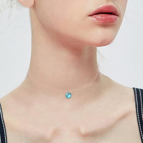 Transparent fishing line necklace 2025
