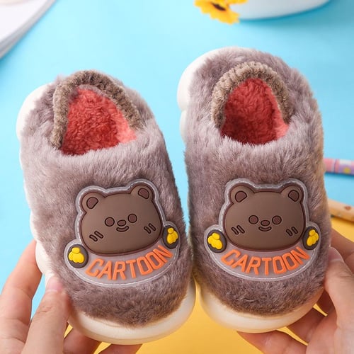 Winter Cute Rabbit Animal Bear Cartoon Furry Slippers Children s
