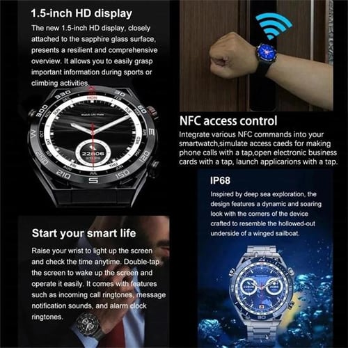 2023 NFC ECG PPG Bluetooth Call Smartwatch Compass Motion Tracking