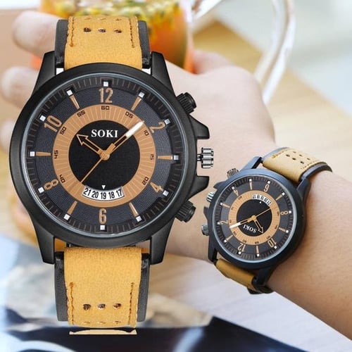 Mens retro top classic quartz watch