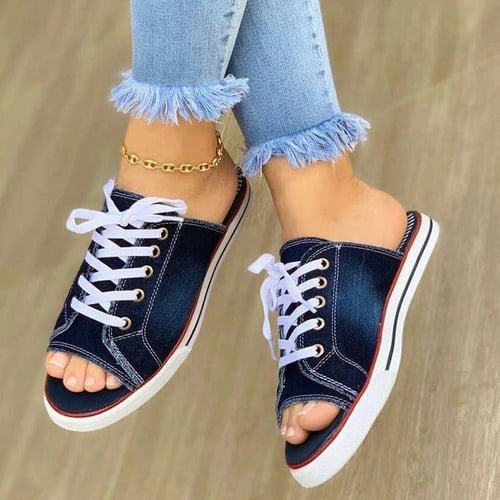 Flat shoes discount with open back