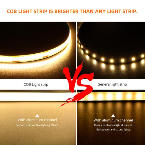 MALITAI 1 5M Flexible Led Light Bar 12V COB LED Strip Warm Nature