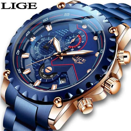 Lige mens 2025 watches waterproof