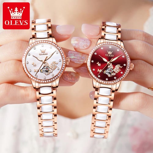 Diamond encrusted watch women's deals