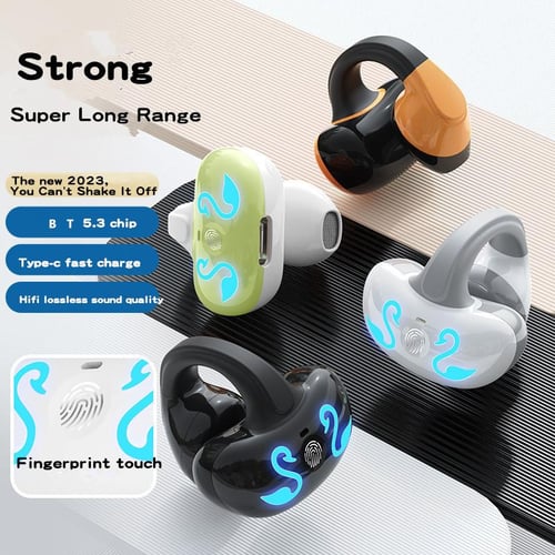 VAORLO Cool Breathing Light Wireless Earphones Ear Clip Painless