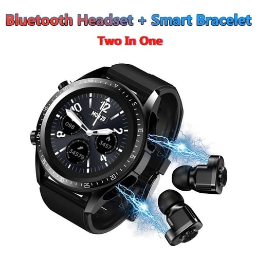 2 in 1 waterproof on sale smart watch with bluetooth earbuds