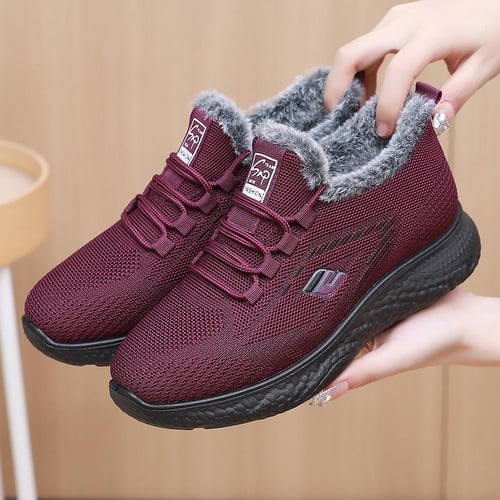 Fur lined deals slip on sneakers