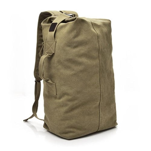 Multifunctional Military Tactical Canvas Backpack Men Army Bucket