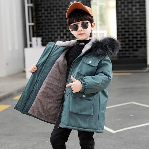 Boys fleece lined coat top
