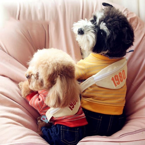 Winter Cute Striped Warm Pants Denim Jeans Pet Sweatshirt Dog Hoodie Puppy Jumpsuit buy Winter Cute Striped Warm Pants Denim Jeans Pet Sweatshirt