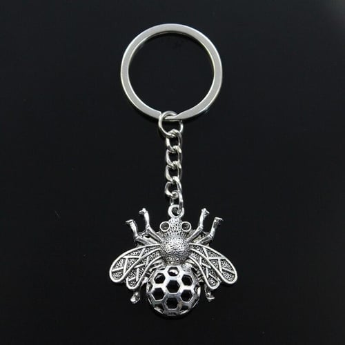Fashion Keychain 33x36mm Bee Hornet Honey Honeybee Pendants DIY