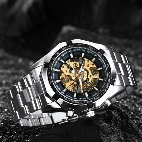 Men's winner skeleton clearance watches