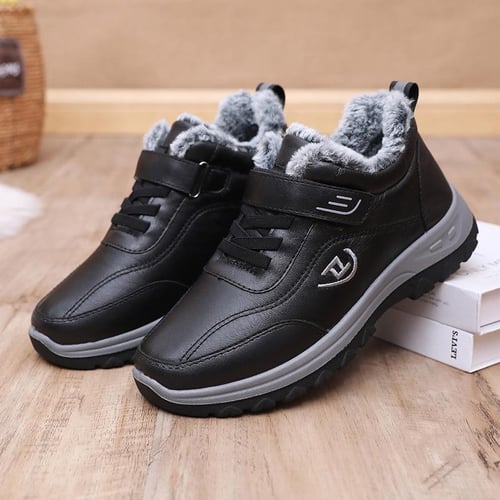 Men s Winter Warm Fleece Lined Short Boots Non Slip Waterproof