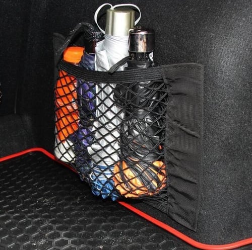 Car Seat Back Trunk Velcro Storage Net String Bag Add On For BMW