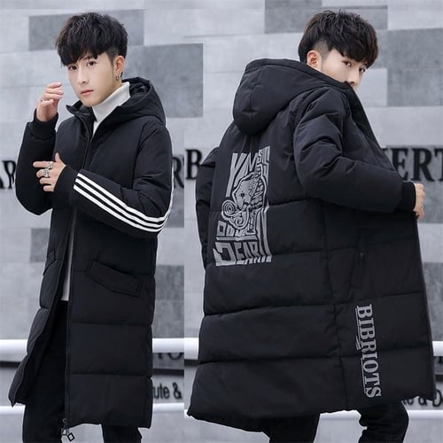 Long puffer jacket korean sale